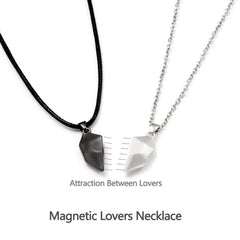 2Pcs Magnetic Heart Couple Necklace For Women. Sweater Chain For Best Friend, Lovers & Wedding Party Gift Jewelry