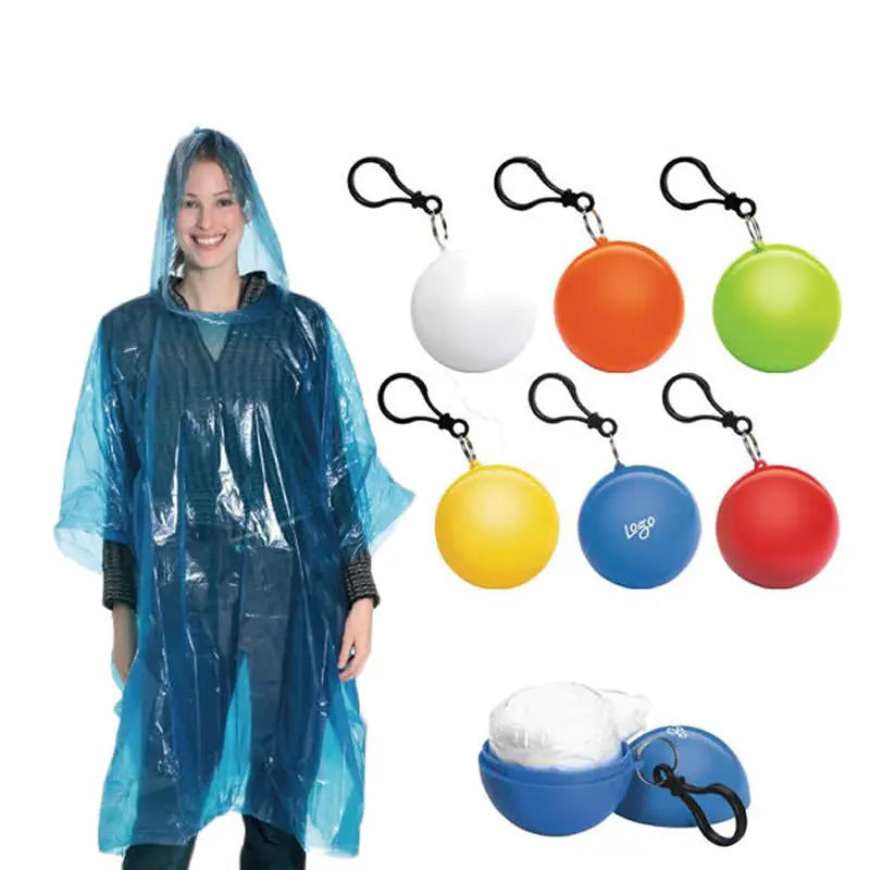 Disposable Poncho with Key Ring