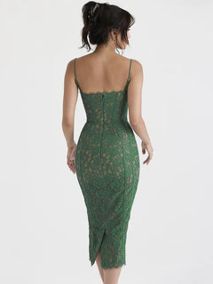 Elegant Lace Backless Dress