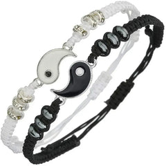 Yin Yang Couples Bracelets - Adjustable Cord