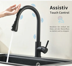 Never Touch The Faucet Again With Dirty Hands. Kitchen Smart Touch Faucet Will Turn On and Off