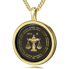 24k Gold Zodiac Necklace - Libras