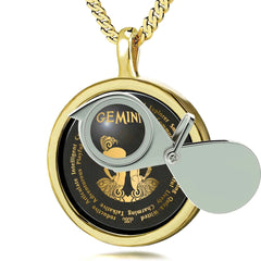 24K Inscribed Gemini Necklace